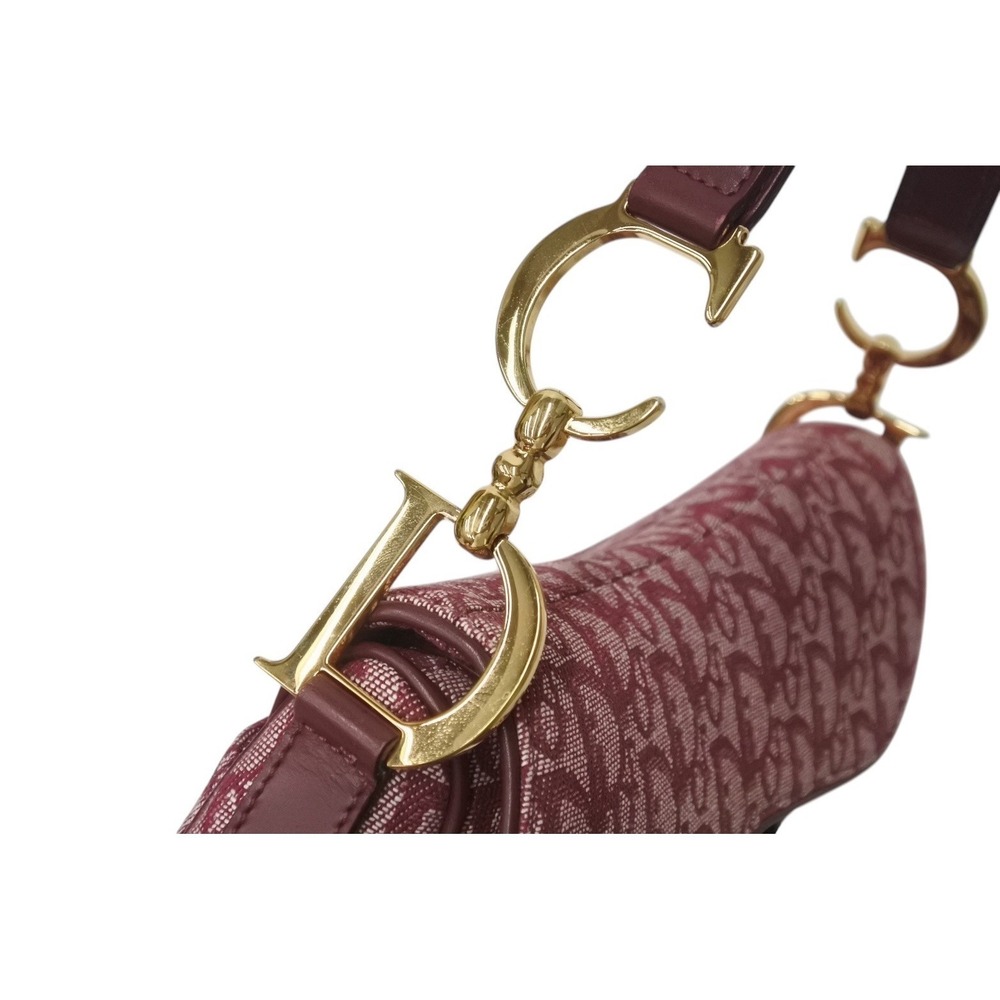 Christian Dior Saddle Bag Galliano era Trotter Leather Red - Picture 5 of 10